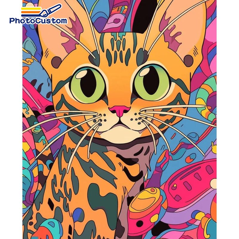Art Craft Easy Ideas - Peinture par numéros Chat Gingembre PhotoCustom