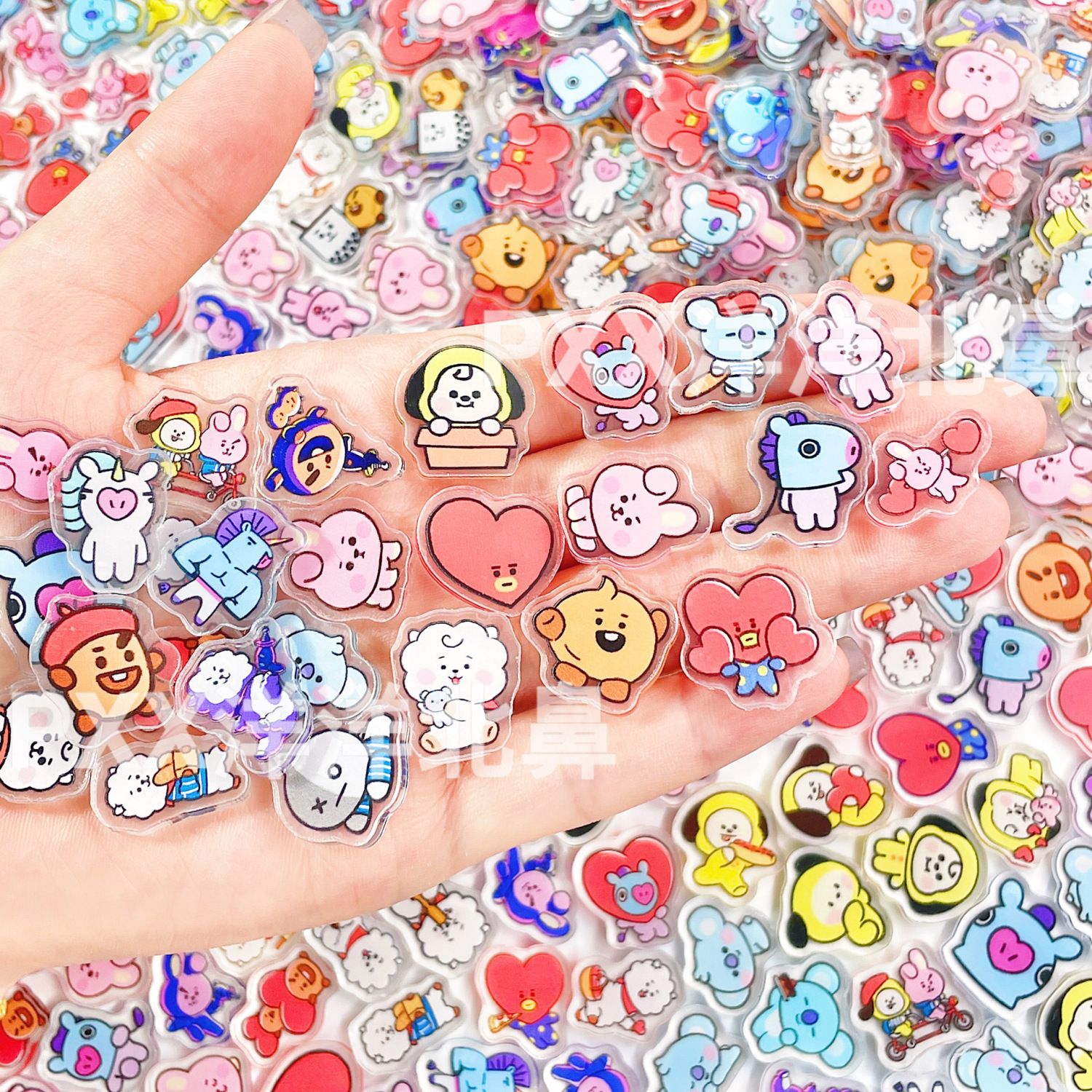 Art Craft Accessories - 100 pièces BT21 BTS, éléments acryliques